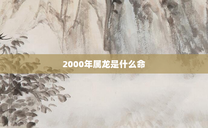 2000年屬龍是什么命